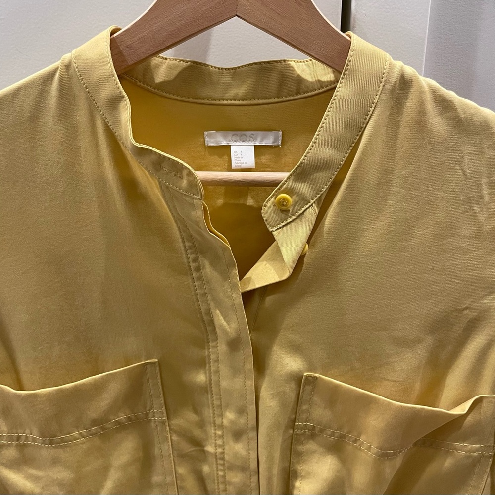 Cos Collarless Button-Down Shirt - image 3